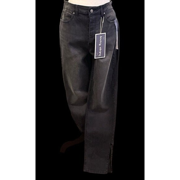 Indigo Rising Womens High Rise Slim Straight Denim Jeans Jr Size 13/31  Black - Picture 10 of 16
